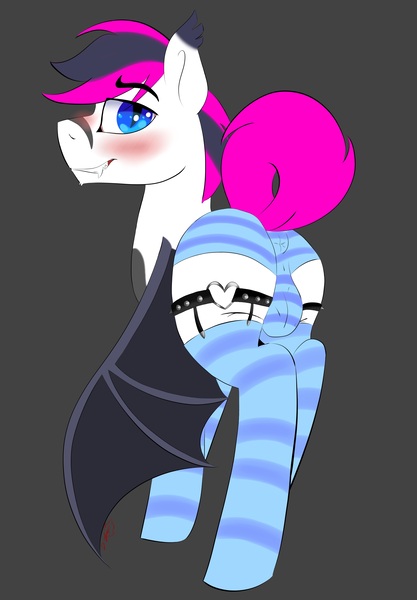 Size: 3280x4720 | Tagged: artist needed, questionable, artist:dicemarensfw, derpibooru import, oc, oc:astral, oc:lance, unofficial characters only, bat, bat pony, pony, anus cameltoe, bat wings, blushing, butt, clothes, crossdressing, crotch bulge, cute, fangs, femboy, flat color, garter belt, gray background, hot, image, jpeg, looking at you, male, nudity, panties, plot, presenting, reasonably sized balls, sexy, simple background, socks, solo, solo male, stallion, thigh highs, underwear, weapons-grade sexy, wings
