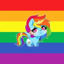 Size: 1920x1920 | Tagged: safe, artist:wilvarin-liadon, derpibooru import, rainbow dash, pegasus, pony, blushing, cute, dashabetes, gay pride, gay pride flag, image, jpeg, pride, pride flag