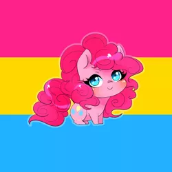 Size: 1920x1920 | Tagged: safe, artist:wilvarin-liadon, derpibooru import, pinkie pie, earth pony, pony, blushing, chibi, cute, diapinkes, image, jpeg, pansexual pride flag, pride, pride flag