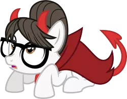 Size: 3840x3000 | Tagged: safe, artist:jeatz-axl, derpibooru import, writing desk, earth pony, pony, luna eclipsed, clothes, costume, devil, devil costume, female, glasses, high res, image, mare, nightmare night costume, png, simple background, transparent background, vector
