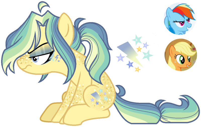 Size: 1234x781 | Tagged: safe, artist:xxcheerupxxx, derpibooru import, oc, earth pony, pony, female, image, magical lesbian spawn, mare, offspring, parent:applejack, parent:rainbow dash, parents:appledash, png, simple background, transparent background