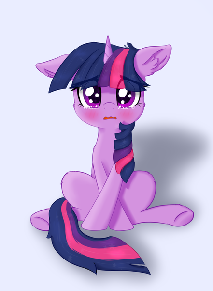 Size: 735x1000 | Tagged: suggestive, artist:hsf, derpibooru import, twilight sparkle, pony, unicorn, blushing, female, filly, image, looking at you, png, scared, solo, unicorn twilight