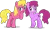 Size: 2509x1435 | Tagged: safe, alternate version, artist:thatusualguy06, derpibooru import, berry punch, berryshine, cherry berry, earth pony, pony, atg 2021, background pony, duo, duo female, female, image, mare, newbie artist training grounds, png, raised hoof, simple background, transparent background, vector