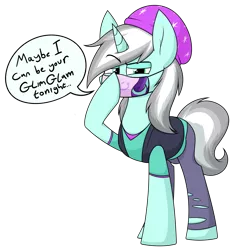 Size: 2029x2068 | Tagged: suggestive, artist:moonatik, derpibooru import, oc, oc:silver schism, ponified, unofficial characters only, pony, unicorn, beanie, boop, clothes, commission, cosplay, costume, crossdressing, crotch bulge, equestria girls ponified, face mask, hat, high res, horn, image, implied starlight glimmer, looking at you, male, mask, png, self-boop, shirt, simple background, solo, solo male, stallion, transparent background, unicorn oc, vest