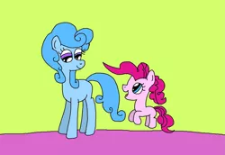 Size: 1669x1146 | Tagged: safe, artist:yorkyloves, derpibooru import, pinkie pie, oc, oc:mary janes, earth pony, pony, fanfic:pinkie pie and her mother, blank flank, child, cute, daughter, diapinkes, excited, female, filly, filly pinkie pie, image, jumping, living room, mare, marybetes, mother, mother and child, mother and daughter, ocbetes, open mouth, png, smiling, younger, younger pinkie pie