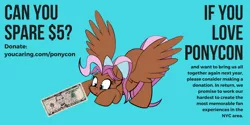 Size: 1024x512 | Tagged: safe, derpibooru import, oc, oc:bowtie, pegasus, image, mascot, money, png, ponycon, ponycon 2017