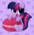Size: 3920x4096 | Tagged: safe, artist:kittyrosie, edit, editor:anonymous, part of a set, twilight sparkle, pony, unicorn, blushing, cute, food, happy, heart, image, looking at you, macaron, open mouth, part of a series, png, smiling, twiabetes, unicorn twilight, wingless, wingless edit