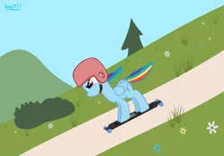 Size: 4478x3118 | Tagged: safe, artist:ironm17, derpibooru import, rainbow dash, pegasus, pony, female, high res, image, longboard, mare, png, skate, solo