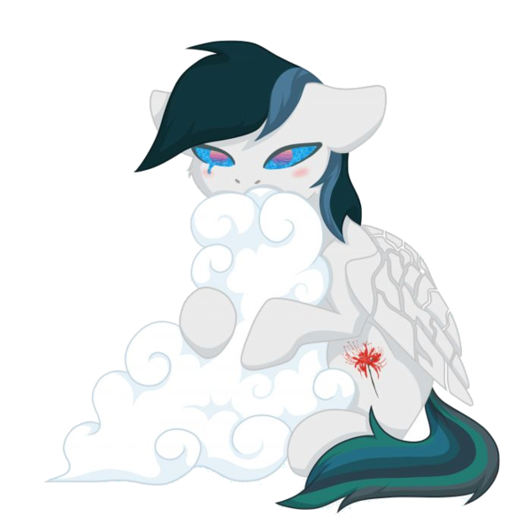 Size: 700x700 | Tagged: safe, derpibooru import, oc, oc:marble helios, imp, cute, cyan, image, marble, png, red spider lilly, safe for work, sfw, vaporwave, wholesome