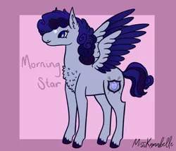 Size: 1750x1500 | Tagged: safe, artist:misskanabelle, derpibooru import, oc, unofficial characters only, pegasus, pony, abstract background, female, image, mare, offspring, parent:princess cadance, parent:shining armor, parents:shiningcadance, pegasus oc, png, signature, solo, two toned wings, unshorn fetlocks, wings