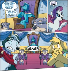 Size: 613x643 | Tagged: safe, artist:briannacherrygarcia, derpibooru import, edit, idw, rarity, diamond dog, comic, fiona floppyears, image, implied swearing, indiana embereyes, png, text edit