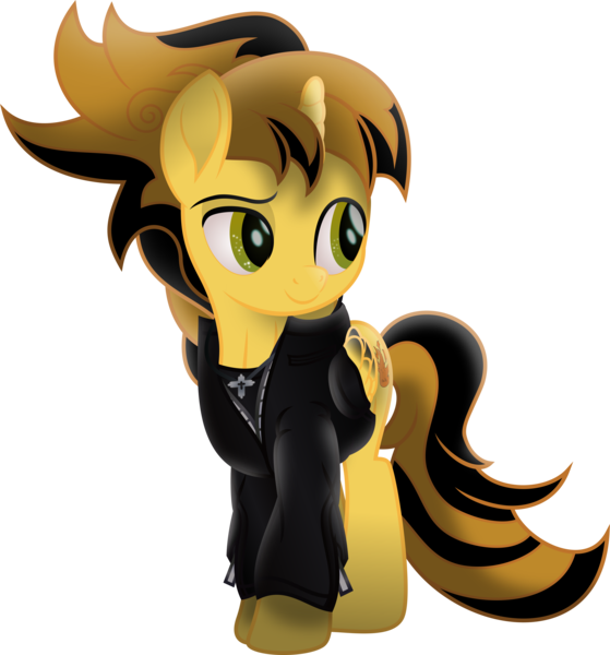 Size: 3953x4243 | Tagged: safe, artist:lincolnbrewsterfan, derpibooru import, oc, oc:killer epic, ponified, unofficial characters only, alicorn, pony, my little pony: the movie, .svg available, alicorn oc, black, clothes, colored wings, cross necklace, crossed hooves, derpibooru exclusive, eyebrows, folded wings, gradient wings, high res, horn, image, inkscape, jacket, jewelry, leather jacket, lincoln brewster, looking at something, male, movie accurate, necklace, png, ponified music artist, shading, simple background, smiling, solo, stallion, stallion oc, transparent background, two toned mane, two toned tail, vector, wing sleeves, wings, zipper