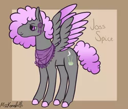 Size: 1750x1500 | Tagged: safe, artist:misskanabelle, derpibooru import, oc, unofficial characters only, pegasus, pony, abstract background, colored hooves, image, male, neckerchief, offspring, parent:maud pie, parent:mud briar, parents:maudbriar, pegasus oc, png, signature, solo, stallion, two toned wings, wings