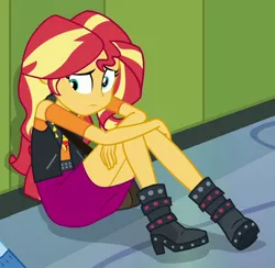 Size: 688x671 | Tagged: safe, derpibooru import, screencap, sunset shimmer, trixie, equestria girls, equestria girls series, forgotten friendship, cropped, image, png