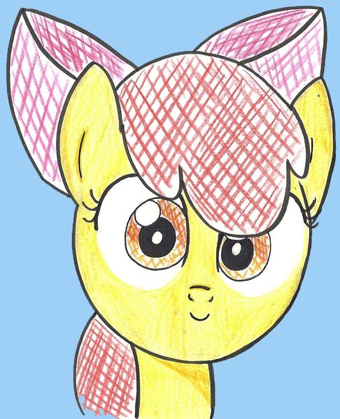 Size: 903x1114 | Tagged: safe, artist:entous-art, derpibooru import, apple bloom, pony, female, filly, image, png, traditional art