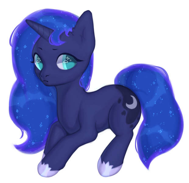 Size: 1800x1740 | Tagged: safe, artist:sannoe, derpibooru import, princess luna, pony, unicorn, image, png, race swap, simple background, solo, transparent background, unicorn luna