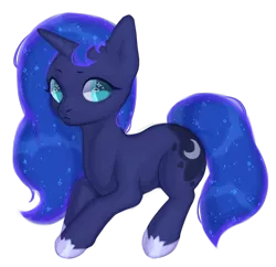 Size: 1800x1740 | Tagged: safe, artist:sannoe, derpibooru import, princess luna, pony, unicorn, image, png, race swap, simple background, solo, transparent background, unicorn luna