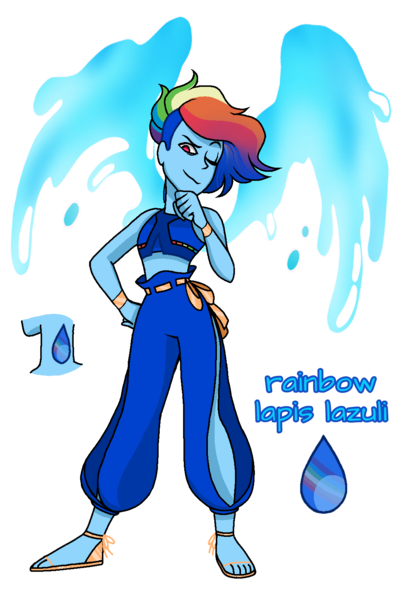 Size: 1080x1596 | Tagged: safe, artist:jvartes6112, derpibooru import, rainbow dash, human, bracelet, clothes, crossover, feet, female, humanized, image, jewelry, one eye closed, png, sandals, simple background, smiling, solo, species swap, steven universe, thinking, transparent background, wink
