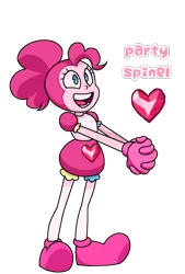 Size: 1080x1596 | Tagged: safe, artist:jvartes6112, derpibooru import, pinkie pie, human, clothes, crossover, :d, eyelashes, female, gloves, humanized, image, png, simple background, smiling, solo, species swap, spinel (steven universe), steven universe, transparent background