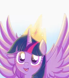 Size: 1024x1147 | Tagged: safe, artist:nnaly, derpibooru import, twilight sparkle, twilight sparkle (alicorn), alicorn, pony, crown, female, image, jewelry, jpeg, mare, open mouth, regalia, solo