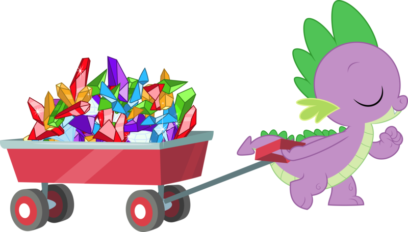 Size: 5261x3000 | Tagged: safe, artist:dashiesparkle, derpibooru import, spike, dragon, cart, gem, high res, image, png, simple background, solo, transparent background, vector, wagon