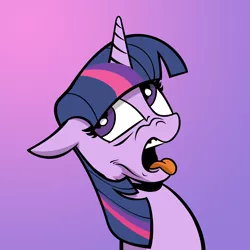 Size: 3000x3000 | Tagged: safe, artist:andypriceart, artist:shadowblazearts, derpibooru import, edit, idw, twilight sparkle, alicorn, pony, disgusted, female, gradient background, image, png, solo, tongue out