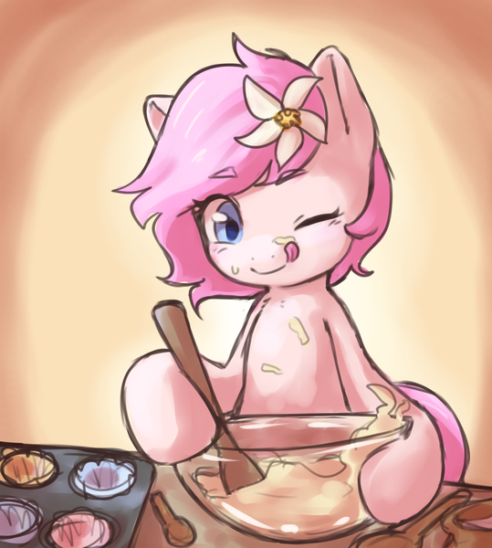 Size: 2654x2953 | Tagged: safe, artist:aquoquoo, derpibooru import, oc, oc:kayla, earth pony, pony, baking, batter, earth pony oc, female, filly, foal, food, high res, image, png, solo