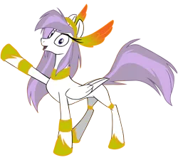 Size: 7600x6839 | Tagged: safe, artist:laszlvfx, derpibooru import, oc, oc:athena (shawn keller), unofficial characters only, pegasus, pony, absurd resolution, female, guardians of pondonia, image, looking at you, mare, open mouth, open smile, pegasus oc, png, raised hoof, simple background, smiling, smiling at you, solo, transparent background, wings