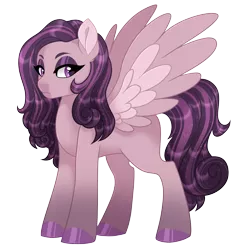 Size: 2657x2700 | Tagged: safe, artist:gigason, derpibooru import, oc, unofficial characters only, pegasus, pony, eyeshadow, female, frown, high res, image, lidded eyes, looking at you, makeup, mare, offspring, parent:king sombra, parent:princess cadance, parents:somdance, pegasus oc, png, simple background, solo, spread wings, transparent background, wings