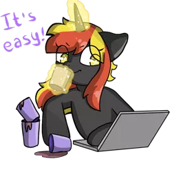 Size: 512x512 | Tagged: safe, artist:alex69vodka, derpibooru import, oc, oc:java, unofficial characters only, pony, unicorn, coffee, female, image, levitation, magic, mug, notebook, png, simple background, sticker, telekinesis, text, transparent background