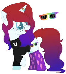 Size: 363x411 | Tagged: safe, artist:somecoconut, derpibooru import, oc, oc:rosetta spectress, oc:sophomire spectra, unofficial characters only, pony, unicorn, base used, clothes, eyelashes, female, horn, horn ring, image, jewelry, looking back, mare, png, raised hoof, ring, simple background, socks, solo, sunglasses, transparent background, unicorn oc