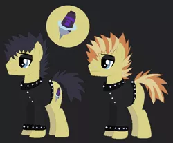 Size: 682x565 | Tagged: safe, artist:somecoconut, derpibooru import, oc, oc:elusive branch, unofficial characters only, earth pony, pony, black background, clothes, earth pony oc, goth, image, makeup, male, mohawk, nose piercing, offspring, parent:tree hugger, parent:zephyr breeze, parents:zephyrhugger, piercing, png, simple background, solo, stallion