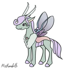 Size: 1554x1500 | Tagged: safe, artist:misskanabelle, derpibooru import, oc, unofficial characters only, changedling, changeling, changedling oc, changeling oc, crack ship offspring, image, interspecies offspring, offspring, parent:fleur-de-lis, parent:thorax, png, signature, simple background, solo, white background