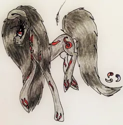 Size: 1053x1072 | Tagged: safe, artist:beamybutt, derpibooru import, oc, unofficial characters only, earth pony, pony, earth pony oc, eyelashes, female, image, jpeg, mare, raised hoof, signature, smiling, solo, traditional art