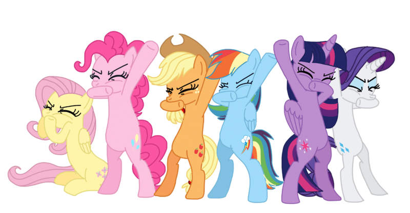 Size: 1280x667 | Tagged: safe, artist:lsalusky, derpibooru import, applejack, fluttershy, pinkie pie, rainbow dash, rarity, twilight sparkle, twilight sparkle (alicorn), alicorn, earth pony, pegasus, pony, unicorn, applejack's hat, beat boxing, beatboxing, bipedal, cowboy hat, cutie mark, eyes closed, feathered wings, female, folded wings, front view, group, hair, hat, hooves, horn, image, mane six, mare, png, raised hoof, raised leg, simple background, sitting, standing, tail, three quarter view, transparent background, wings