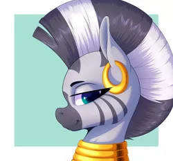 Size: 2400x2224 | Tagged: safe, artist:aquaticvibes, derpibooru import, zecora, zebra, ear piercing, earring, image, jewelry, piercing, png