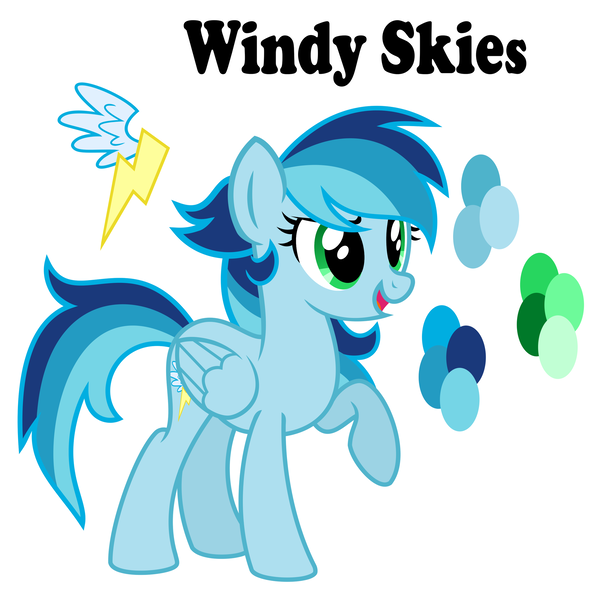 Size: 2452x2445 | Tagged: safe, artist:sunsetsparkle129, derpibooru import, oc, oc:windy skies, unofficial characters only, pegasus, pony, female, image, mare, offspring, parent:rainbow dash, parent:soarin', parents:soarindash, png, reference sheet, simple background, solo, white background