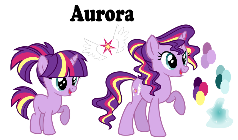 Size: 3191x1879 | Tagged: safe, artist:sunsetsparkle129, derpibooru import, oc, oc:aurora (sunsetsparkle129), unofficial characters only, pony, unicorn, female, filly, image, magical lesbian spawn, mare, offspring, parent:sunset shimmer, parent:twilight sparkle, parents:sunsetsparkle, png, reference sheet, simple background, solo, white background