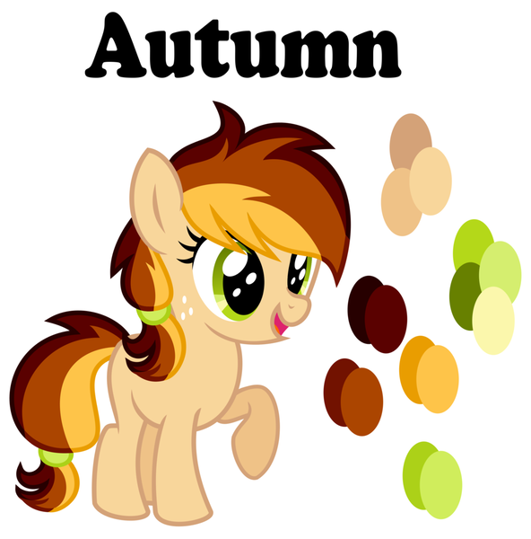 Size: 1024x1038 | Tagged: safe, artist:sunsetsparkle129, derpibooru import, oc, oc:autumn, unofficial characters only, earth pony, pony, female, filly, freckles, image, offspring, parent:apple bloom, png, reference sheet, simple background, solo, white background