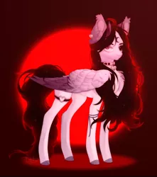 Size: 1196x1351 | Tagged: safe, artist:dustyonyx, derpibooru import, oc, oc:fumiko, pegasus, pony, blood moon, female, image, mare, moon, png, solo