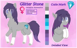 Size: 6325x3951 | Tagged: safe, artist:autumnsfurart, derpibooru import, oc, oc:glitter stone, unofficial characters only, earth pony, pony, bust, chest fluff, duo, earth pony oc, eye clipping through hair, female, image, mare, png, raised hoof, reference sheet