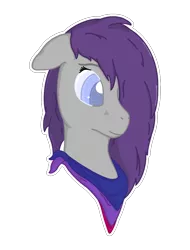 Size: 2595x3407 | Tagged: safe, alternate version, artist:autumnsfurart, derpibooru import, oc, oc:glitter stone, unofficial characters only, earth pony, pony, background removed, bisexual pride flag, blushing, bust, earth pony oc, female, hair over one eye, image, mare, neckerchief, png, pride, pride flag, simple background, transparent background