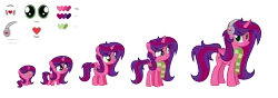 Size: 4447x1557 | Tagged: safe, artist:darbypop1, derpibooru import, oc, oc:alyssa rice, alicorn, pony, 5-year-old, age progression, baby, baby pony, clothes, female, filly, high res, image, mare, png, scarf, simple background, solo, teenager, transparent background