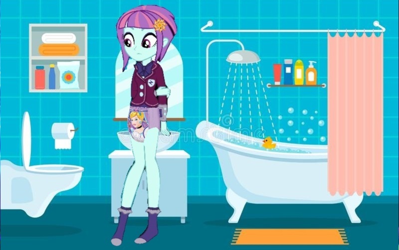 Size: 2560x1606 | Tagged: suggestive, derpibooru import, sunny flare, 1000 years in photoshop, bathroom, clothes, crystal prep academy uniform, diaper, diaper fetish, fetish, image, jpeg, pullup (diaper), school uniform