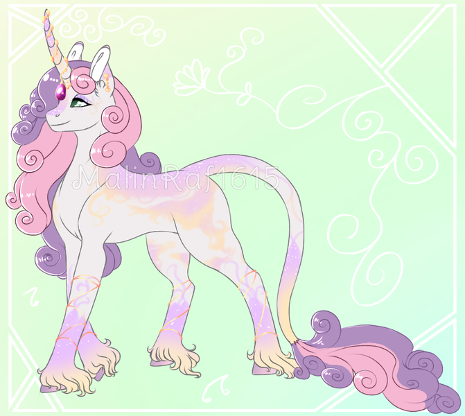 Size: 926x828 | Tagged: safe, alternate version, artist:malinraf1615, derpibooru import, sweetie belle, classical unicorn, pony, unicorn, cloven hooves, ear piercing, earring, eyeshadow, female, horn, horn ring, image, jewelry, leg fluff, leonine tail, makeup, mare, markings, older, older sweetie belle, piercing, png, redesign, ring, solo, unshorn fetlocks