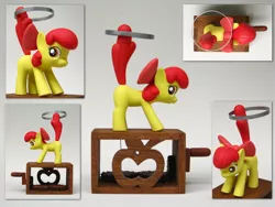 Size: 2272x1704 | Tagged: safe, artist:renegadecow, derpibooru import, apple bloom, earth pony, pony, automaton, craft, female, filly, image, jpeg, loop-de-hoop, sculpture, solo, toy, woodwork