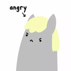 Size: 2048x2048 | Tagged: safe, artist:2merr, ponerpics import, derpy hooves, angry, blob ponies, :c, >:c, dot eyes, drawn on phone, female, frown, image, png, simple background, solo, white background