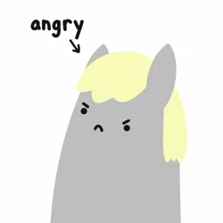Size: 2048x2048 | Tagged: safe, artist:2merr, ponerpics import, derpy hooves, :c, >:c, angry, blob ponies, dot eyes, drawn on phone, female, frown, image, png, simple background, solo, white background