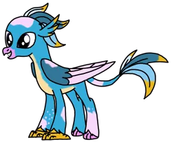 Size: 3436x2847 | Tagged: safe, artist:agdapl, derpibooru import, oc, unofficial characters only, hippogriff, hippogriffon, hybrid, female, hippogriff oc, image, interspecies offspring, offspring, parent:gallus, parents:gallstream, parent:silverstream, png, simple background, smiling, solo, transparent background