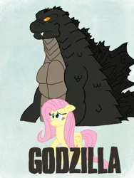 Size: 3024x4032 | Tagged: safe, artist:lordshrekzilla20, derpibooru import, fluttershy, fanfic, fanfic:godzilla, fanfic art, fanfic cover, godzilla, godzilla (series), image, png